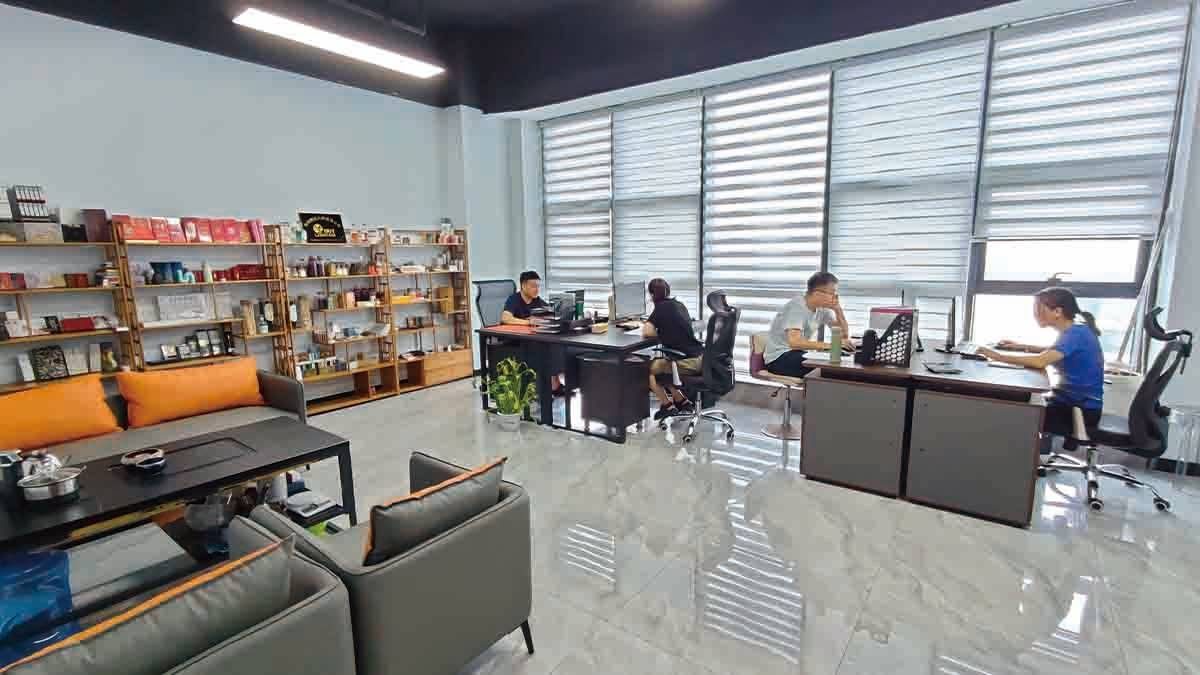 Lonram showroom and sample library in Anyang, with hundreds of matchbox designs on display